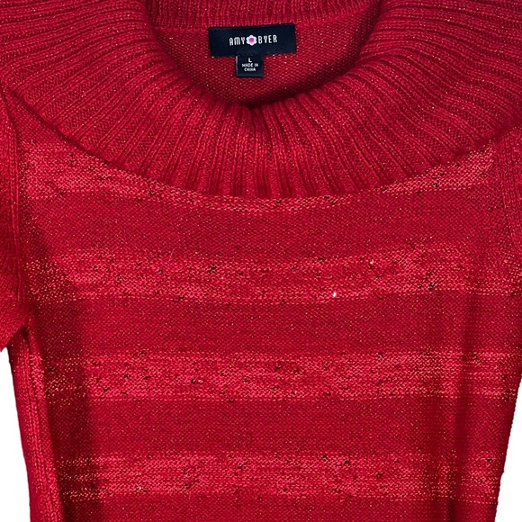 Amy Byer Girls Metallic Christmas Sweater Dresses With Sequins Girls Lar… - Picture 4 of 15